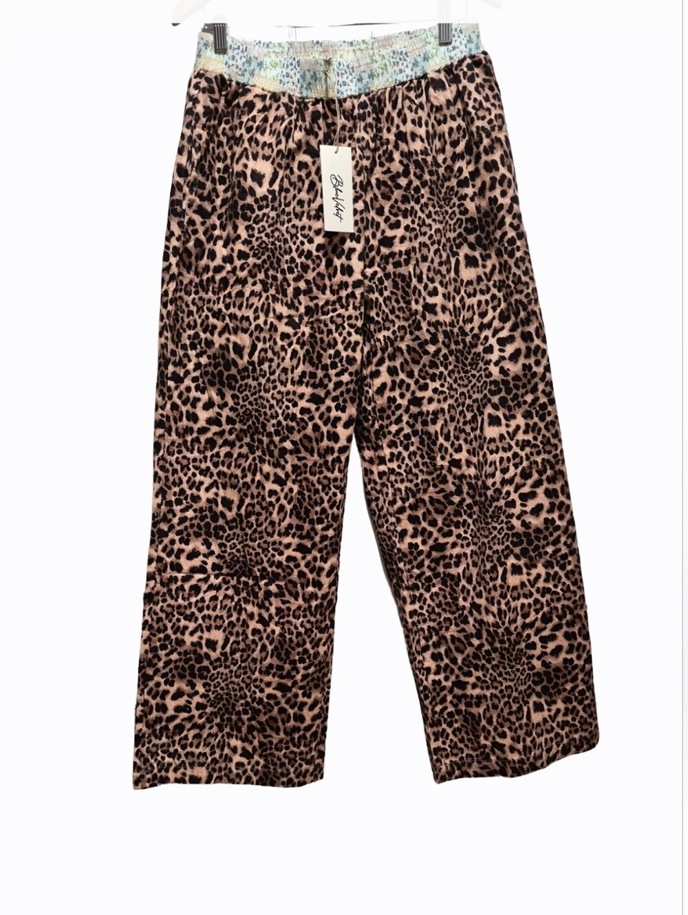 Blue Velvet Leopard Wide Leg Lounge Pants – Size Large – NWT